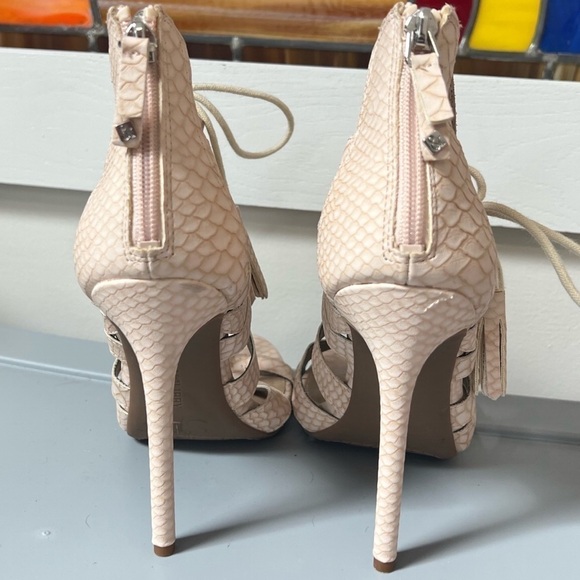 Sam & Libby cream open toe lace up sandals high… - Picture 8 of 12